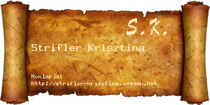 Strifler Krisztina névjegykártya